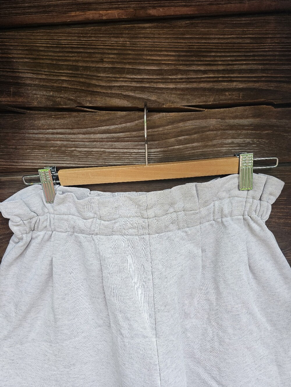 Something Navy Beige Ruffle Shoulder Sweatshirt Jogger Set Size M Lounge Set - Picture 11 of 13